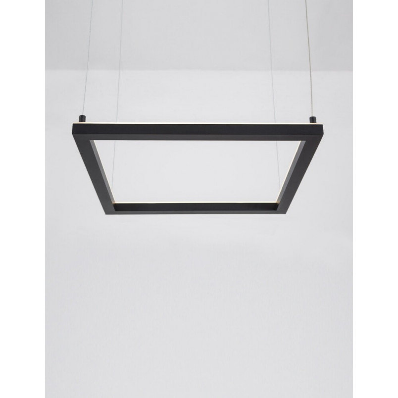 Lampa wisząca LED kwadrat Natan | 50cm | Czarny/Piaskowy
