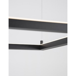 Lampa wisząca LED kwadrat Natan | 50cm | Czarny/Piaskowy