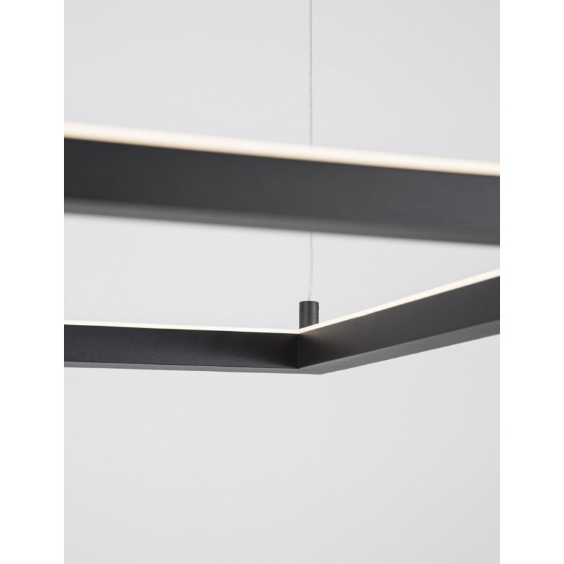 Lampa wisząca LED kwadrat Natan | 50cm | Czarny/Piaskowy