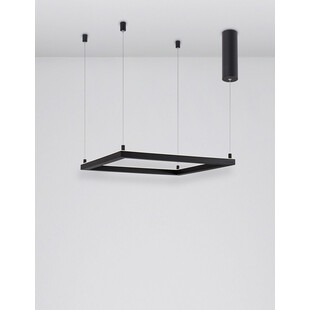 Lampa wisząca LED kwadrat Natan | 50cm | Czarny/Piaskowy