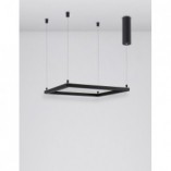 Lampa wisząca LED kwadrat Natan | 50cm | Czarny/Piaskowy