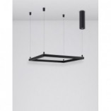 Lampa wisząca LED kwadrat Natan | 50cm | Czarny/Piaskowy