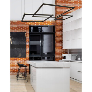 Lampa wisząca LED kwadrat Natan | Czarny, 75cm | Decolab24