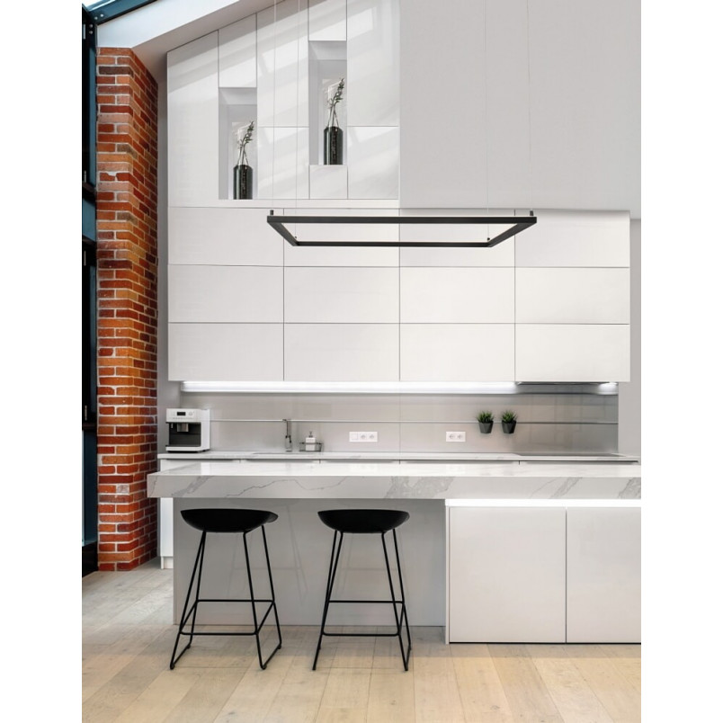 Lampa wisząca LED kwadrat Natan | Czarny, 100cm | Decolab24
