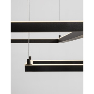 Lampa wisząca LED kwadrat Natan | Czarny, 100cm | Decolab24