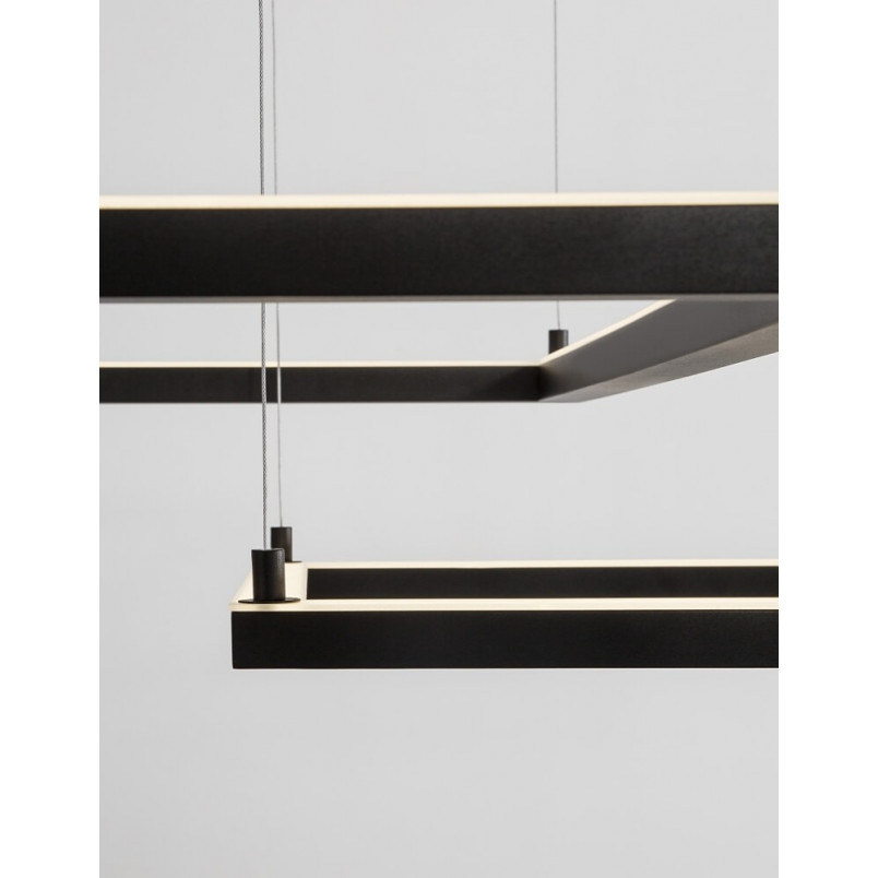 Lampa wisząca LED kwadrat Natan | Czarny, 100cm | Decolab24
