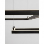 Lampa wisząca LED kwadrat Natan | Czarny, 100cm | Decolab24