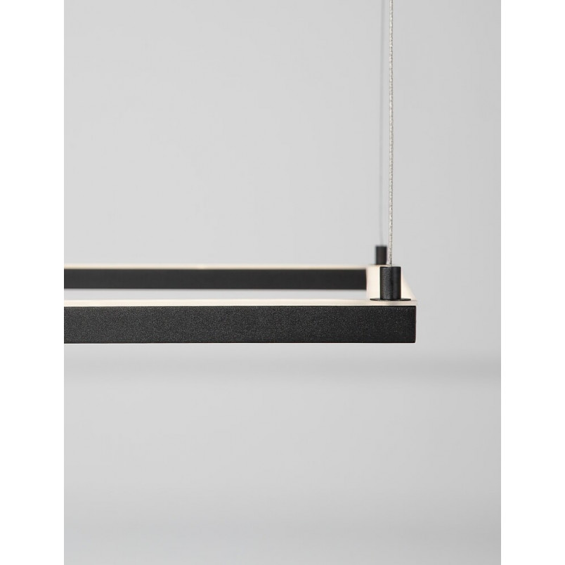 Lampa wisząca LED kwadrat Natan | Czarny, 100cm | Decolab24