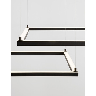 Lampa wisząca LED kwadrat Natan | Czarny, 100cm | Decolab24