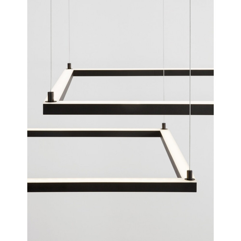 Lampa wisząca LED kwadrat Natan | Czarny, 100cm | Decolab24
