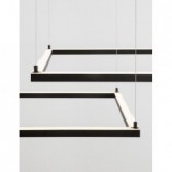 Lampa wisząca LED kwadrat Natan | Czarny, 100cm | Decolab24