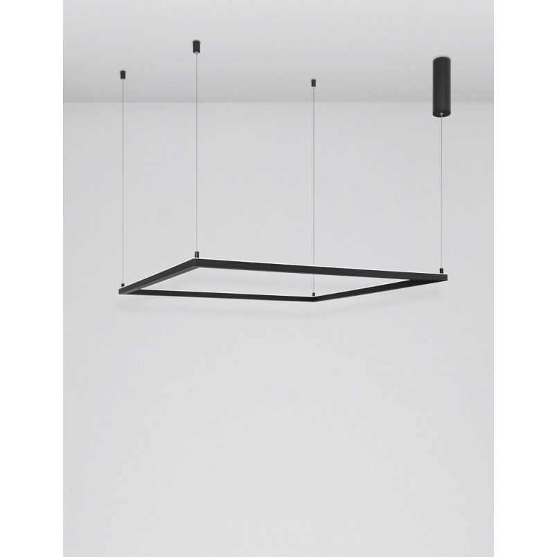 Lampa wisząca LED kwadrat Natan | Czarny, 100cm | Decolab24