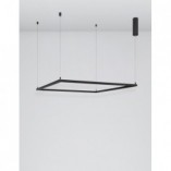Lampa wisząca LED kwadrat Natan | Czarny, 100cm | Decolab24