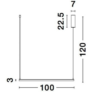 Lampa wisząca kwadratowa Natan LED 100cm - Nowoczesne oświetlenie