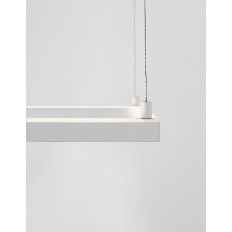 Lampa wisząca LED kwadratowa biała 50cm - Natan | Decolab24
