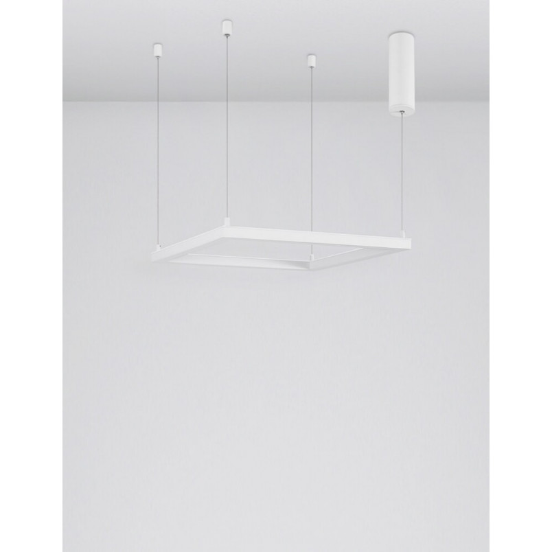 Lampa wisząca LED kwadratowa biała 50cm - Natan | Decolab24