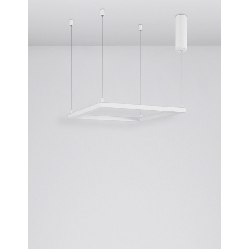Lampa wisząca LED kwadratowa biała 50cm - Natan | Decolab24