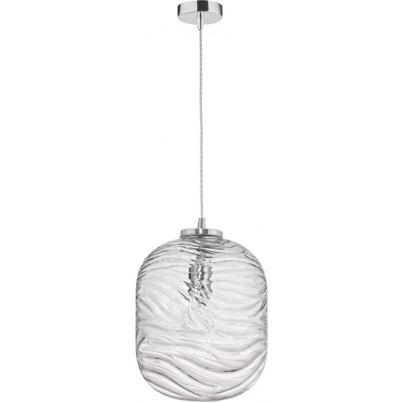Designerska Lampa wisząca szklana dekoracyjna Pomissio 24 chrom/przezroczysty do kuchni i salonu