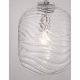 Designerska Lampa wisząca szklana dekoracyjna Pomissio 24 chrom/przezroczysty do kuchni i salonu