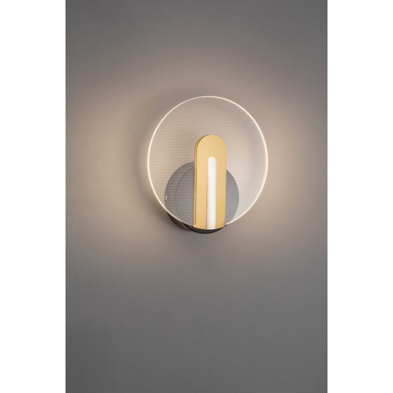 Kinkiet Okrągły Modern Tengio LED Czarny/Złoty | Decolab24