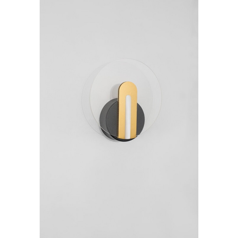 Kinkiet Okrągły Modern Tengio LED Czarny/Złoty | Decolab24