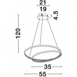 Lampa wisząca glamour Grosse LED | Elegancki design