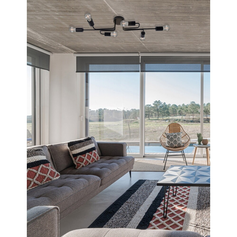 Plafon loftowy Sorno 6 punktowy | Czarny mat | Decolab24