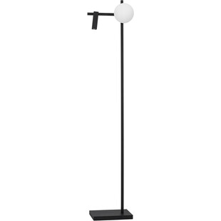 Lampa podłogowa szklana kula z lampką do czytania Pauline LED czarny