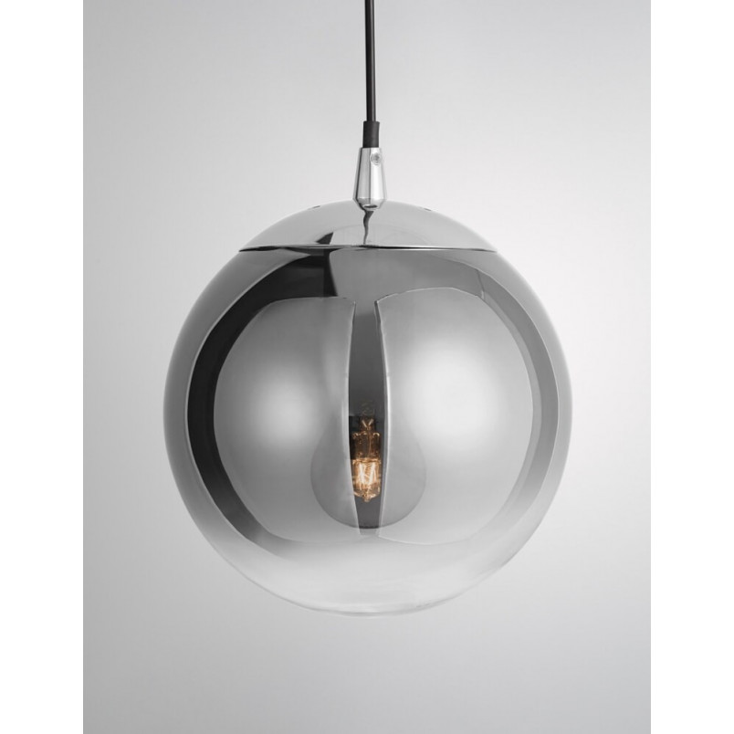 Lampa wisząca Fitzione: Szkło dymione, chrom - Decolab24