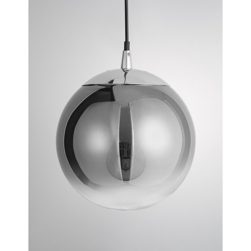 Lampa wisząca Fitzione: Szkło dymione, chrom - Decolab24
