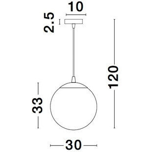 Lampa wisząca Fitzione: Szklana kula dymiona | Decolab24