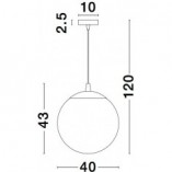 Lampa wisząca Fitzione: Szkło dymione, chrom | Decolab24