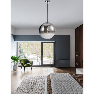 Lampa wisząca Fitzione: Szkło dymione, chrom | Decolab24