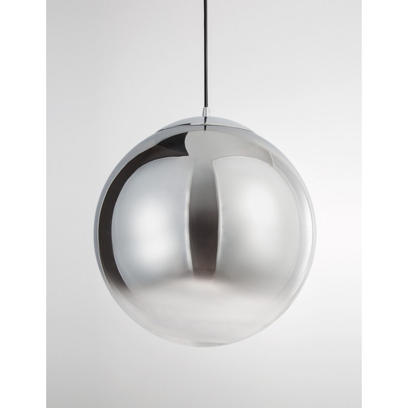 Lampa wisząca Fitzione: Szkło dymione, chrom | Decolab24