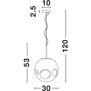 Lampa wisząca Naymar | Kula szklana, dymione szkło - Decolab24
