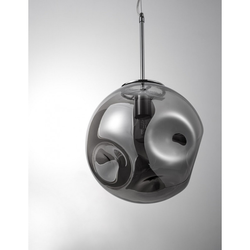 Lampa wisząca Naymar | Kula szklana, dymione szkło - Decolab24