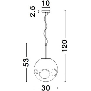 Lampa wisząca Naymar - szklana kula, chrom/złoto | Decolab24