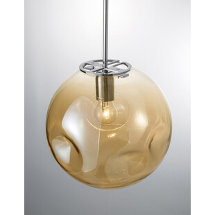 Lampa wisząca Naymar - szklana kula, chrom/złoto | Decolab24