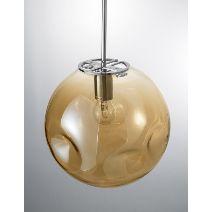 Lampa wisząca Naymar - szklana kula, chrom/złoto | Decolab24