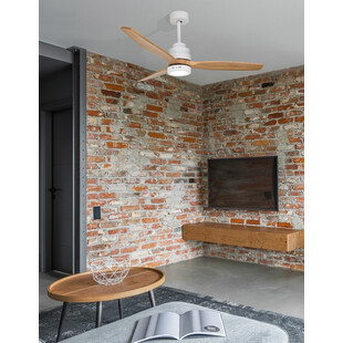 Lampa sufitowa/wiatrak skandynawski Bind 132 LED biały mat/dąb
