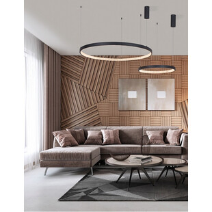 Lampa wisząca Danzio LED | Czarna, kryształki | Decolab24