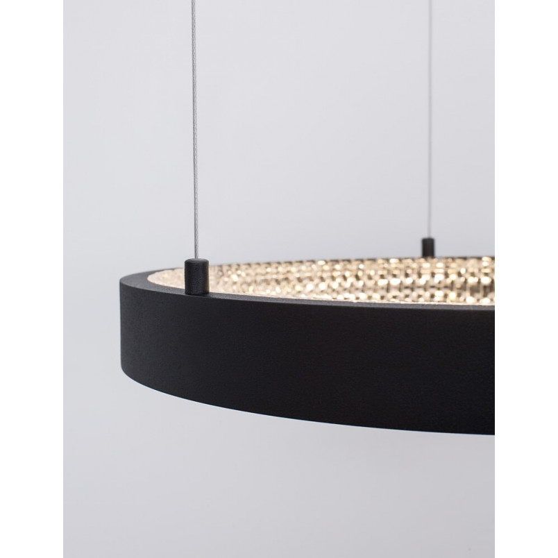 Lampa wisząca Danzio LED | Czarna, kryształki | Decolab24