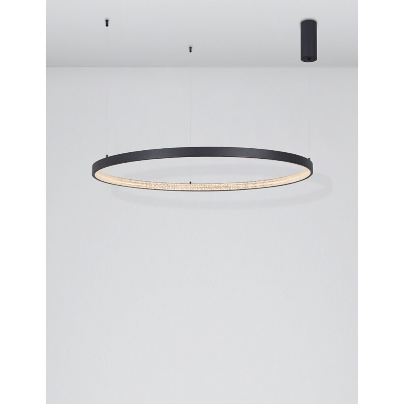 Lampa wisząca Danzio LED - czarna, kryształki | Decolab24