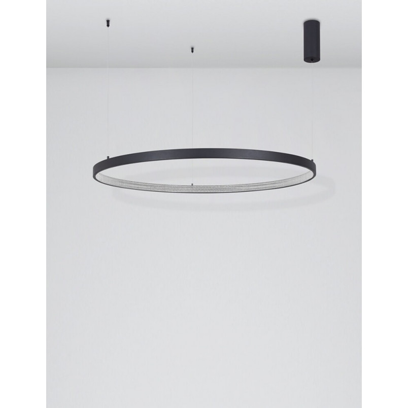 Lampa wisząca Danzio LED - czarna, kryształki | Decolab24