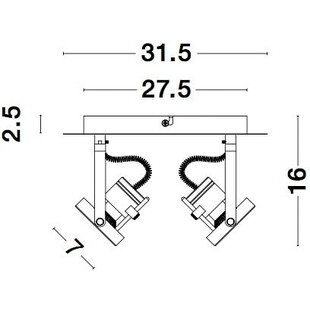 Reflektor sufitowy Valso II LED - Loftowy design, 2xGU10