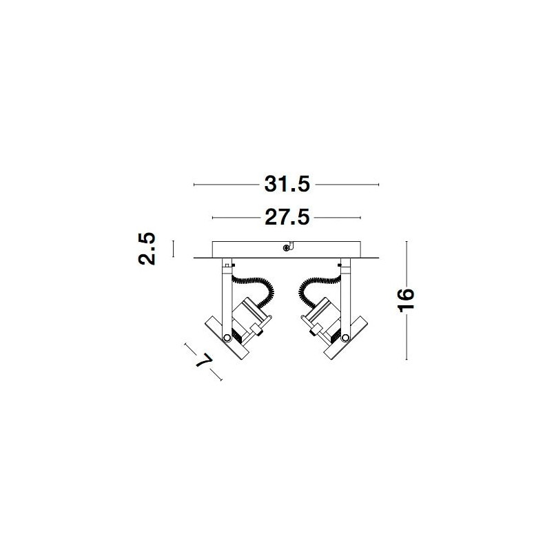 Reflektor sufitowy Valso II LED - Loftowy design, 2xGU10