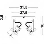 Reflektor sufitowy Valso II LED - Loftowy design, 2xGU10