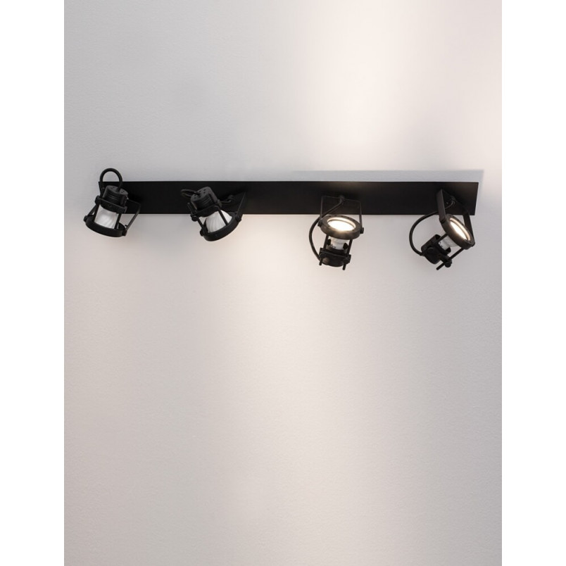 Reflektor sufitowy 4 punktowy Valso IV LED czarny | Decolab24