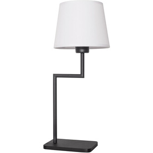 Lampa stołowa z abażurem Bonso biały/czarny piaskowy