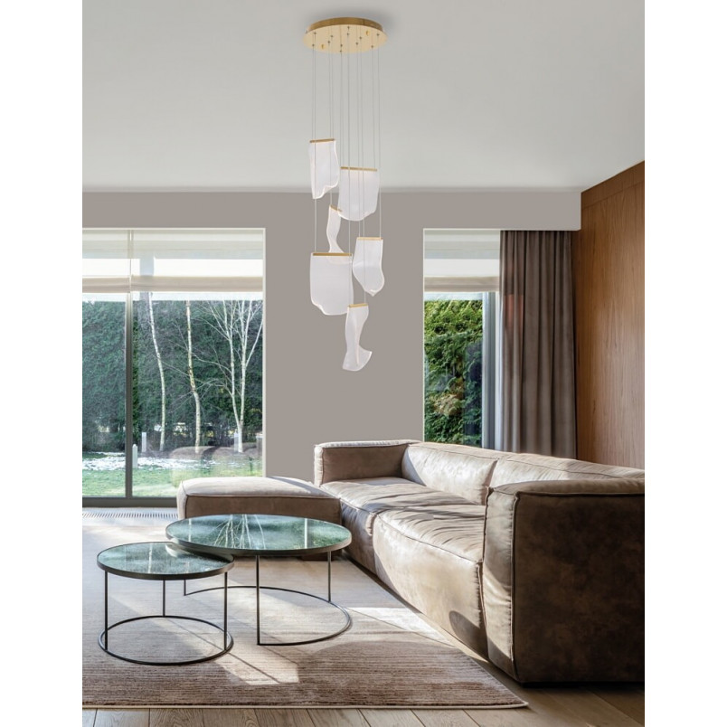Lampa wisząca Dermino 48 LED złota | Nowoczesne oświetlenie
